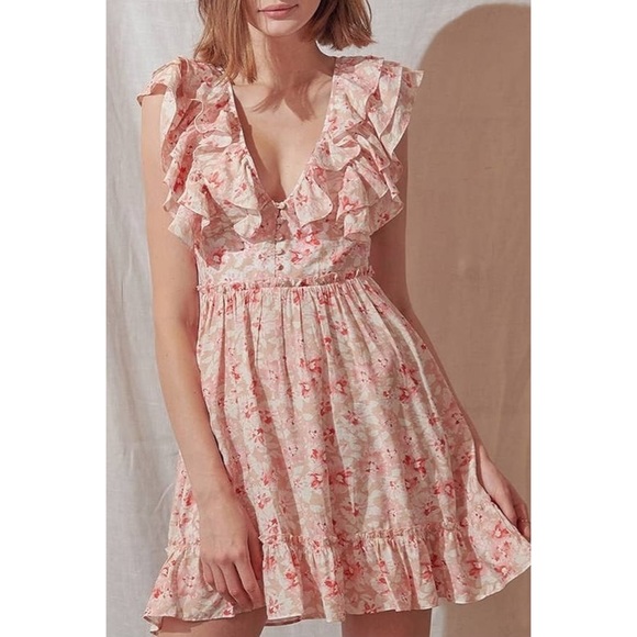 🌸 Storia, Prosecco Rosé Ruffled Mini Dress - Picture 3 of 16